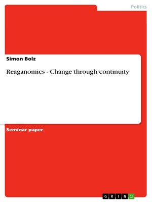 cover image of Reaganomics--Change through continuity